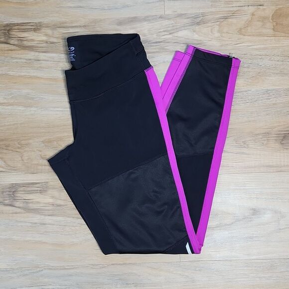 ☔️🔺️Champion Black & Fuchsia Duo Dry Fleece Lined Athletic Pants Medium - Picture 1 of 15